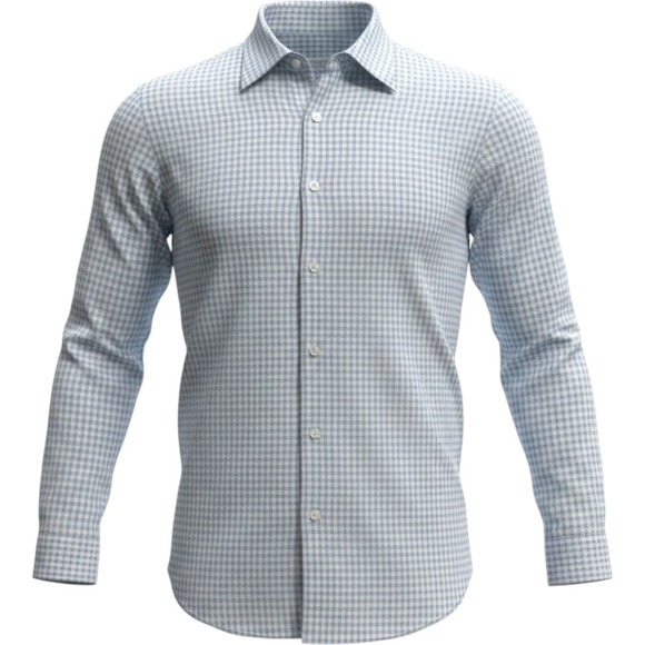 Barba Napoli Other - Barba Napoli Mens Gingham Button Down Shirt Blue White Cotton Italy Size L